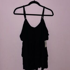 Black shoulder cut out blouse from torrid